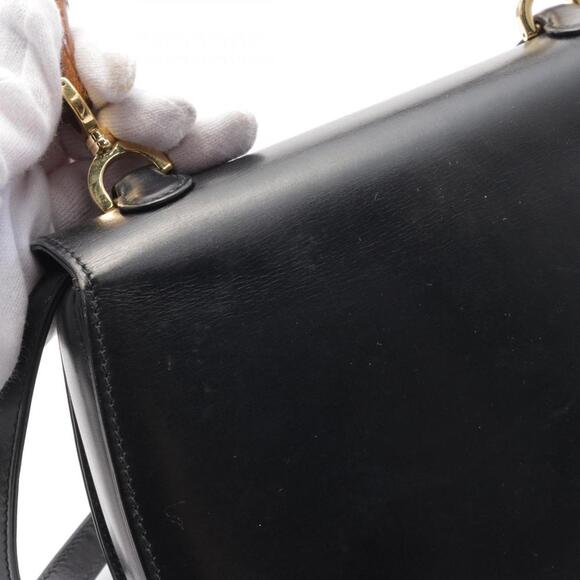 GUCCI Black Leather Bamboo Bag - Picture 10 of 11